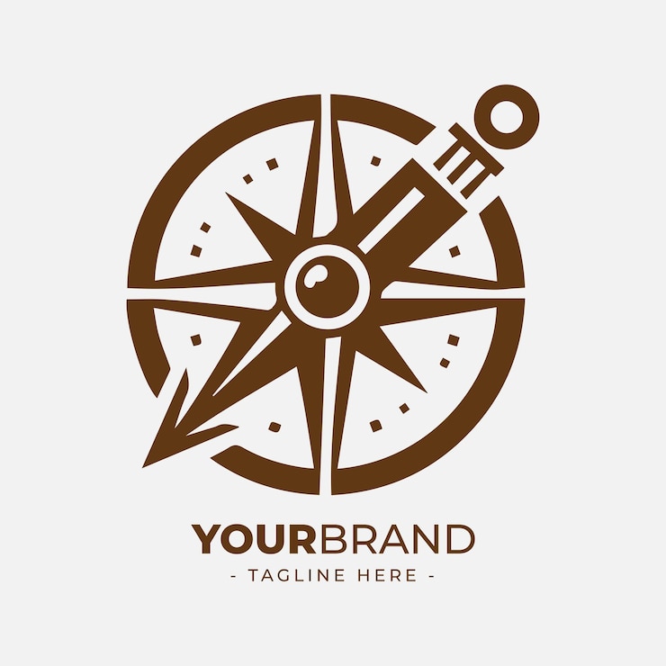Vector plantilla de ilustración vectorial del logotipo al aire libre de compas