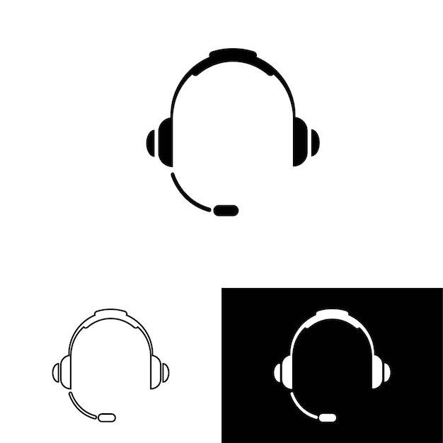 plantilla de ilustración vectorial del logotipo del icono del auricular
