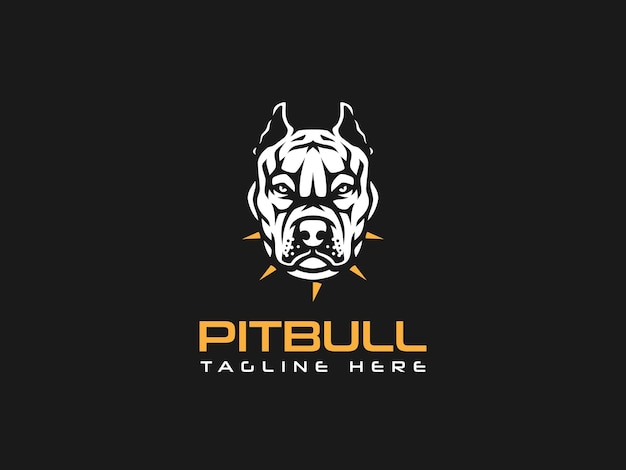 Vector plantilla de ilustración vectorial del logotipo del perro pitbull