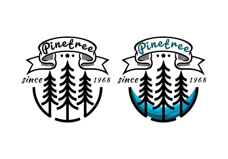 Vector plantilla de ilustración vectorial de silueta de árbol de pino con logotipo con diseño simple y elegante bueno para cualquier industria