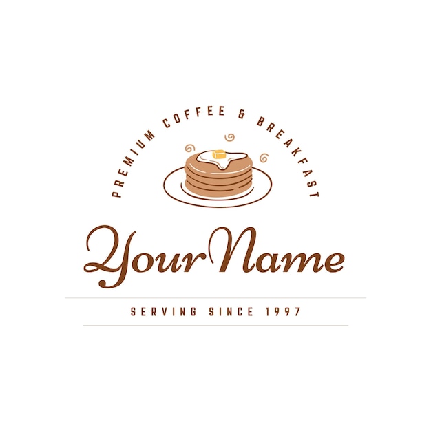 Plantilla ilustrada de logotipo de cafetería