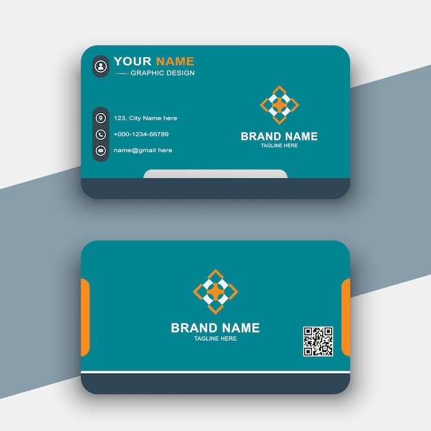plantilla de ilustrador de diseño de tarjeta de visita creativa de color naranja y pasado de vector libre