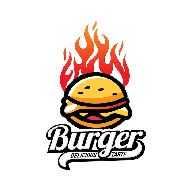 plantilla de ilustrador de logotipo de hamburguesa vectorial