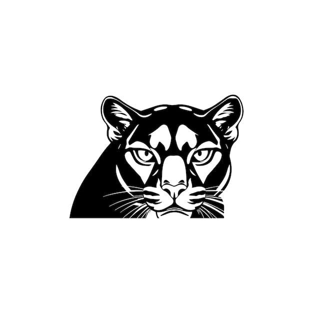 plantilla de ilustrador vectorial del icono de la cabeza de Puma