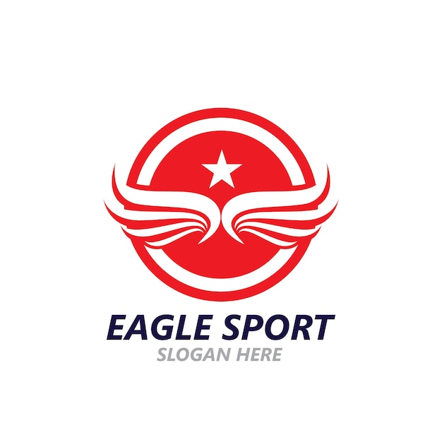 Vector plantilla de imagen de vector de diseño de logotipo de ala de águila