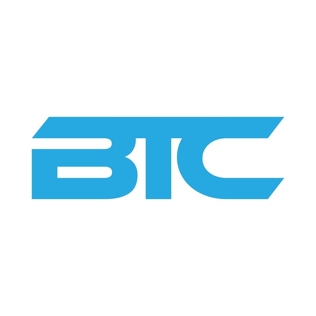 Plantilla de imagen vectorial de diseño de letras o íconos de BTC