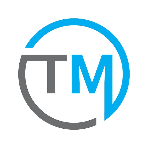 Plantilla de imagen vectorial de diseño de logotipo de letra TM