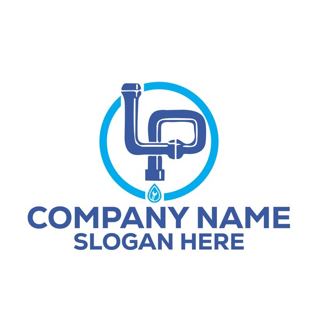 Plantilla de imagen vectorial de diseño de logotipo o icono de fontanería