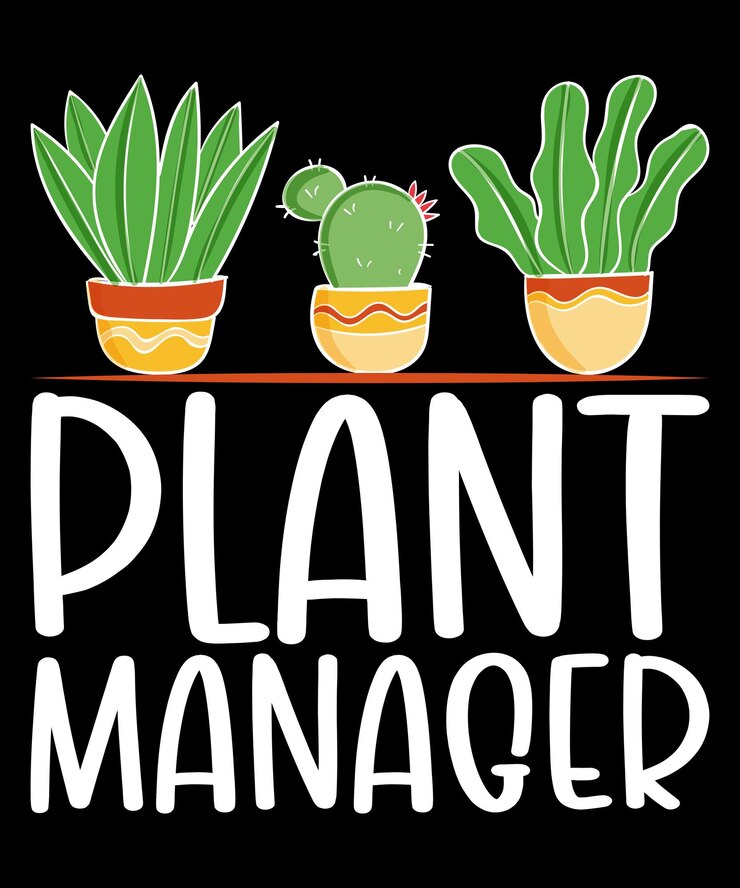 Plantilla de impresión de camiseta de gerente de planta diseño de tipografía de planta de arte de ilustración de vector de árbol de cactus