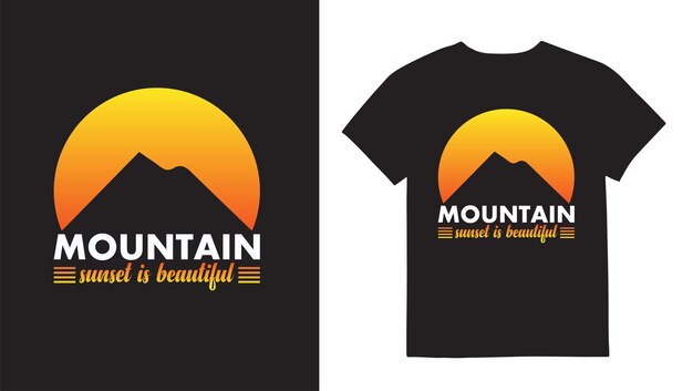 Plantilla de impresión de diseño de camiseta de cotizaciones de tipografía de montaña