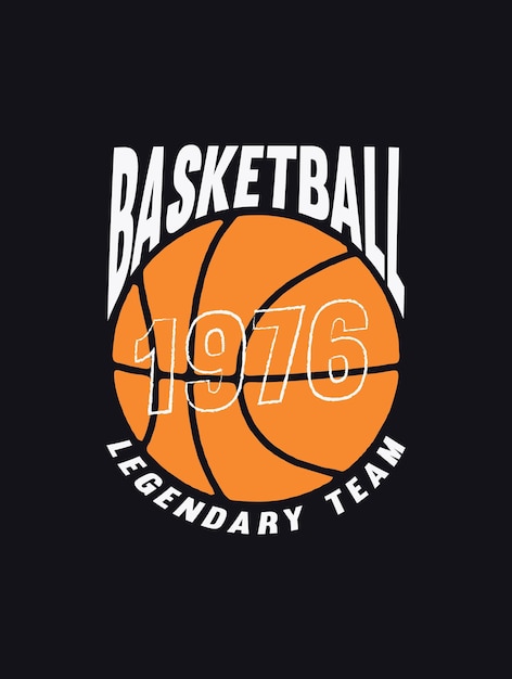 Plantilla de impresión de diseño de camiseta de gráficos vectoriales de deportes de baloncesto