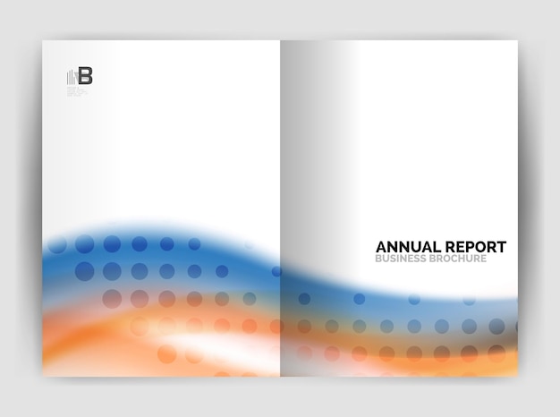 Plantilla de impresión empresarial de onda desenfocada resumen de antecedentes Informe de volante comercial o diseño de portada de revista