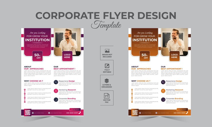 Plantilla de impresión de folletos de negocios modernos corporativos gratuitos