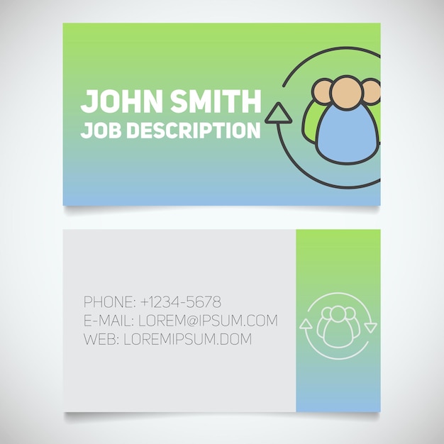 Plantilla de impresión de tarjeta de visita con logotipo de rotación de personal