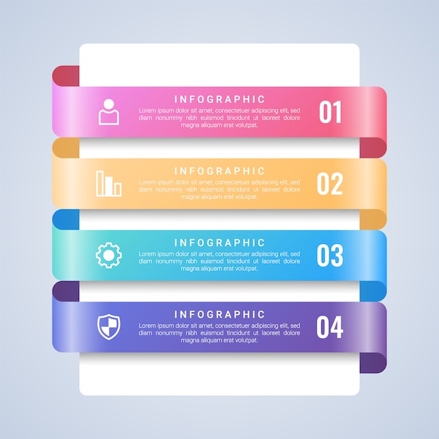 Plantilla de infografía 3D de negocios coloridos