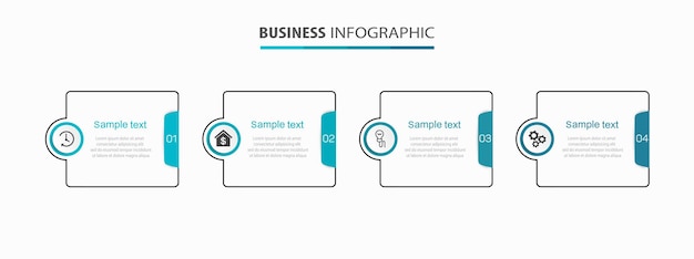 Plantilla de infografía con 4 opciones.