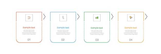 Plantilla de infografía con 4 opciones.