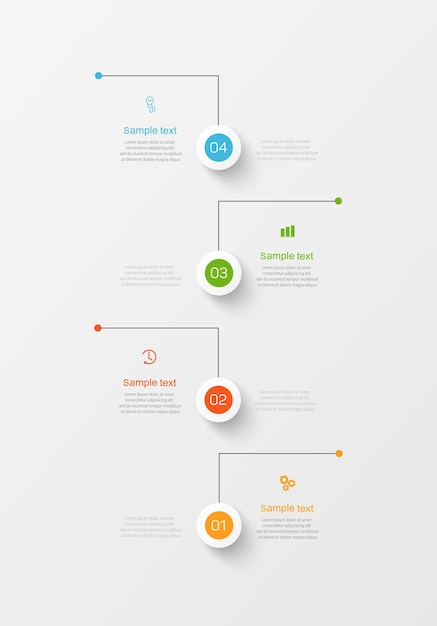 Plantilla de infografía con 4 opciones.