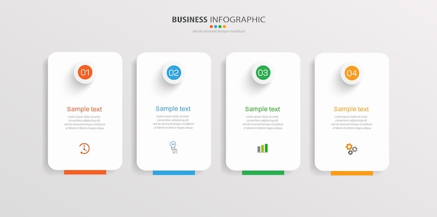 Plantilla de infografía con 4 opciones.