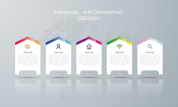 Plantilla de infografía con 5 opciones.