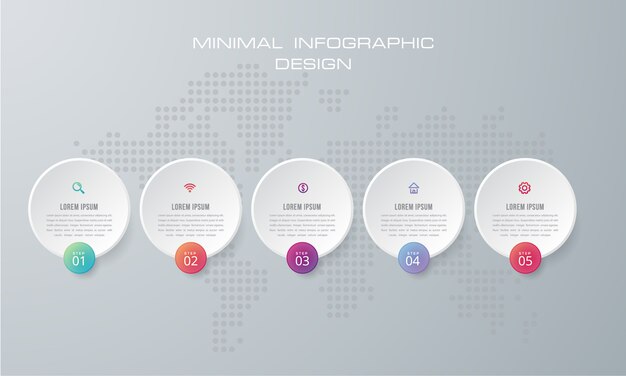 Plantilla de infografía con 5 opciones.