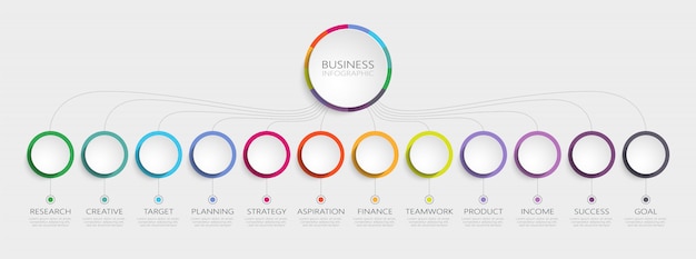 Plantilla de infografía abstracta d con pasos para el éxito