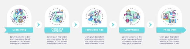 Plantilla de infografía de actividades familiares al aire libre