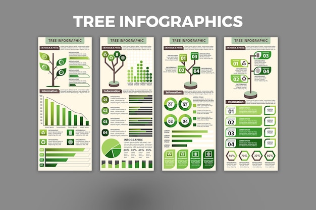 Plantilla de infografía de árbol