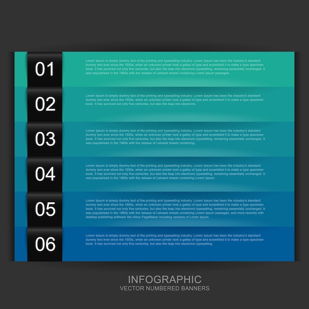 Plantilla de infografía de banners numerados para presentación