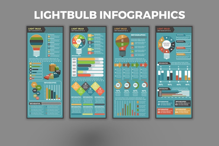 Vector plantilla de infografía de bombilla