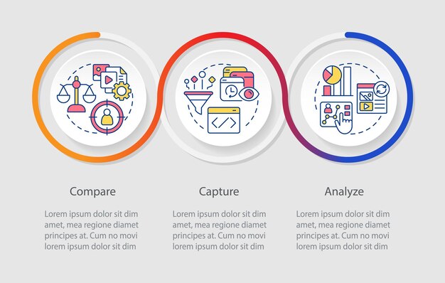 Plantilla de infografía de bucle analítico de marketing personalizado