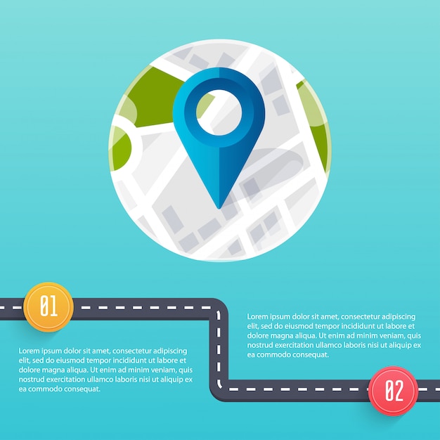 Plantilla de infografía de carretera. Ilustración de diseño plano