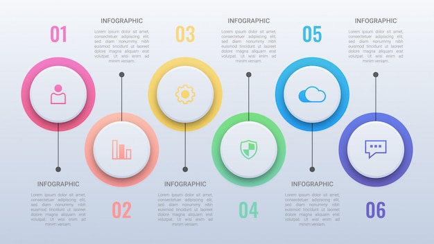 Plantilla de infografía de cinco círculos