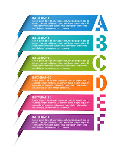 Plantilla de infografía con cintas para presentaciones de negocios.