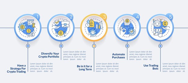 Plantilla de infografía de círculo de consejos de criptomoneda