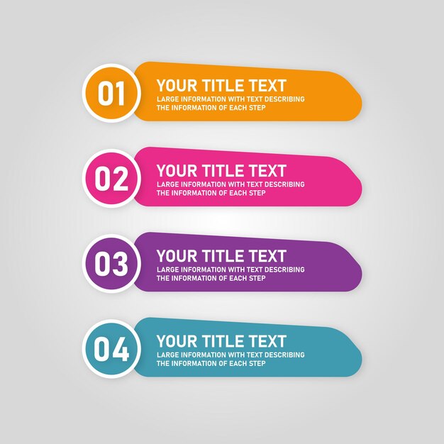 plantilla de infografía de color su información en diferentes placas de colores
