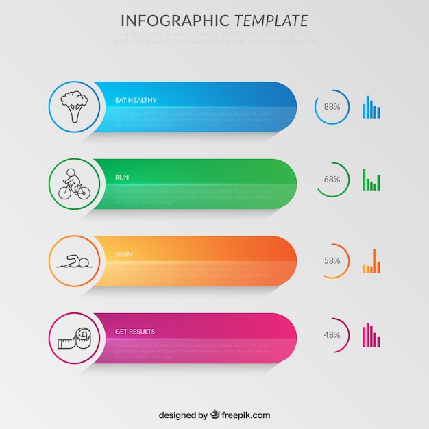 Vector plantilla de infografía colorida