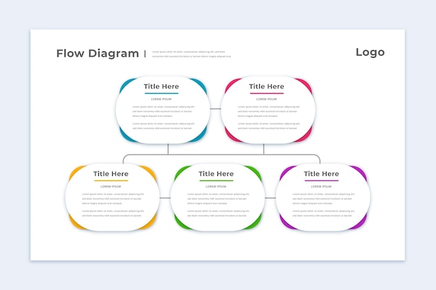 Plantilla de infografía colorido diagrama de flujo