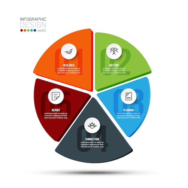 Plantilla de infografía de concepto de negocio con diagrama.