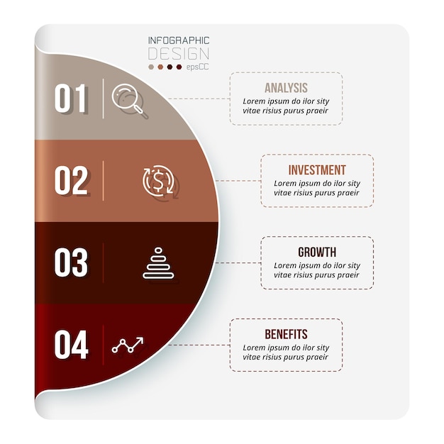 Plantilla de infografía de concepto de negocio con diagrama.