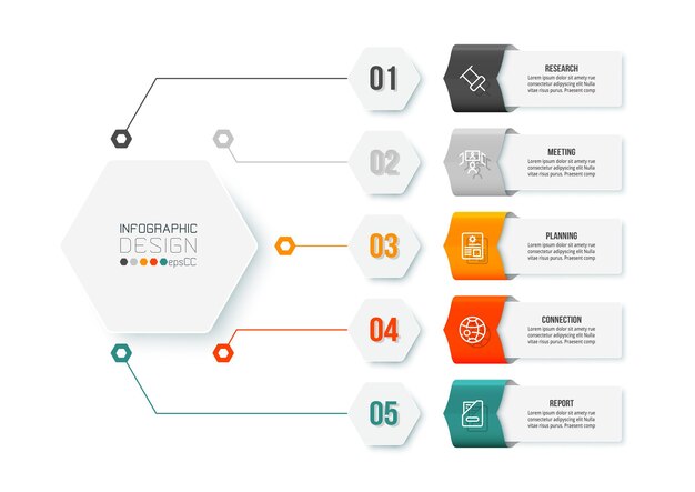 Plantilla de infografía de concepto de negocio con diagrama.