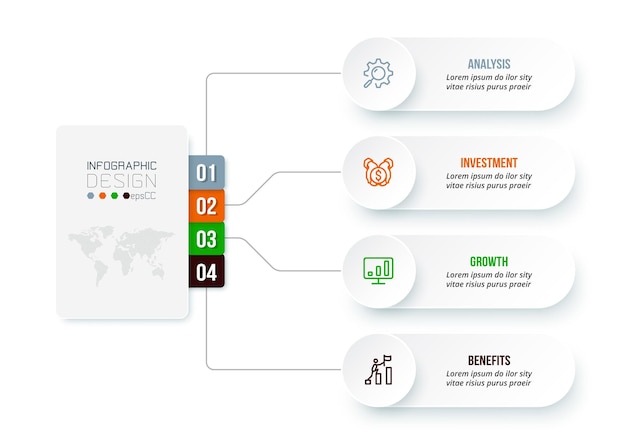 Plantilla de infografía de concepto de negocio con diagrama.