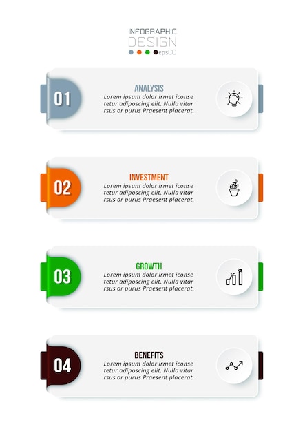 Plantilla de infografía de concepto de negocio con flujo de trabajo.