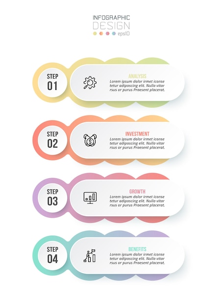 Vector plantilla de infografía concepto de negocio con flujo de trabajo