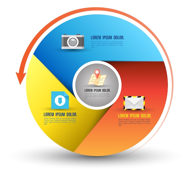 Vector plantilla de infografía concepto de negocio con iconos