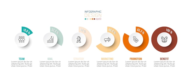 Plantilla de infografía de concepto de negocio con opción de porcentaje