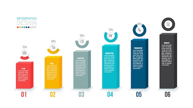 Plantilla de infografía de concepto de negocio con opción de porcentaje.