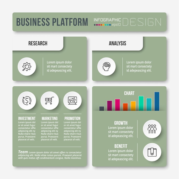 Vector plantilla de infografía de concepto de negocio con opción