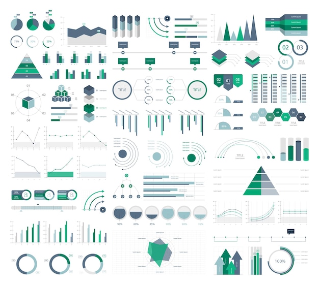 plantilla de infografía corporativa plana vectorial gratuita para negocios y diseño de interfaz de usuario