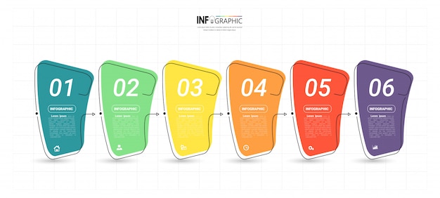 Plantilla de infografía creativa 6 pasos